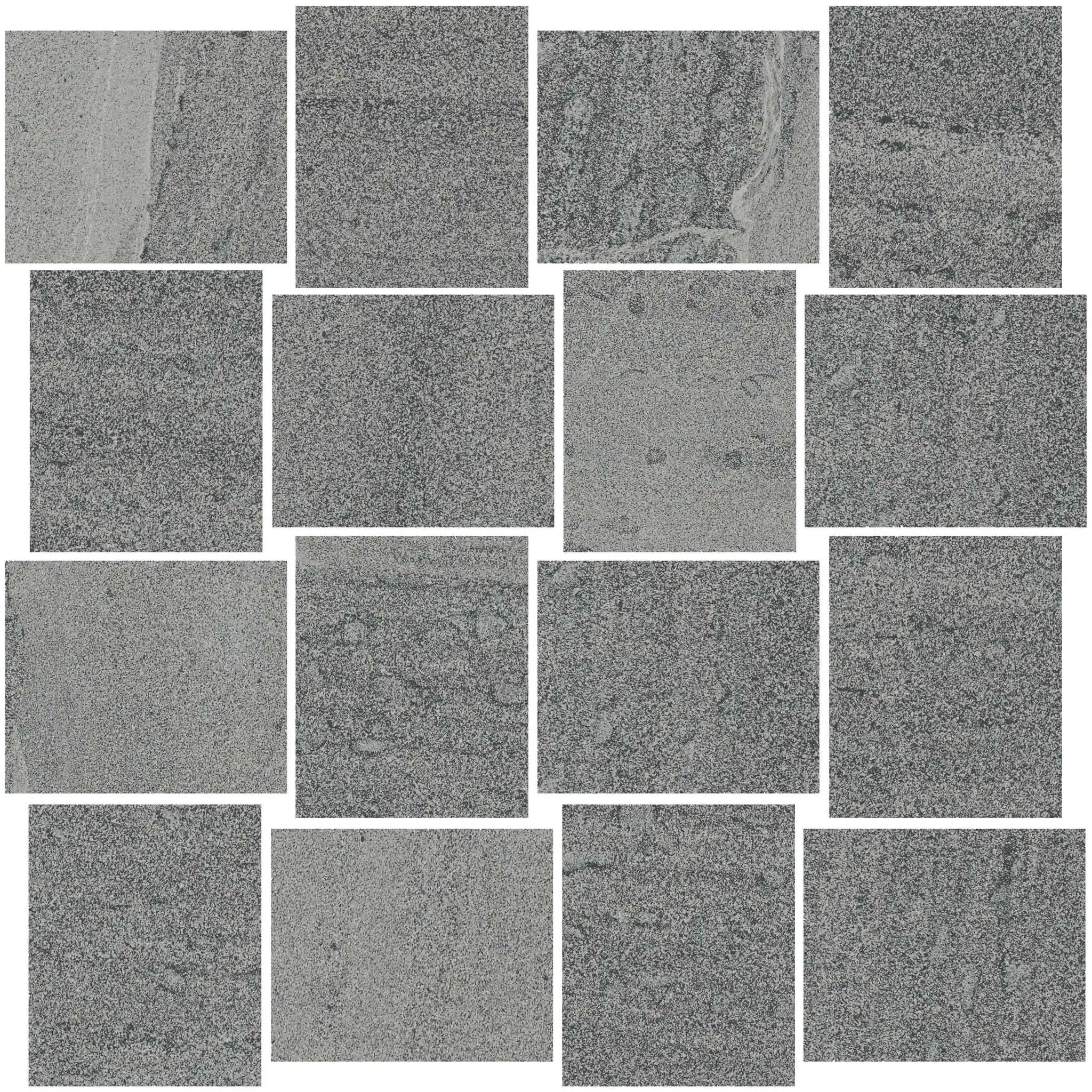 Milestone South Grey Mosaic B Stone Look Porcelain Mosaics 12x12 by landmarkceramics