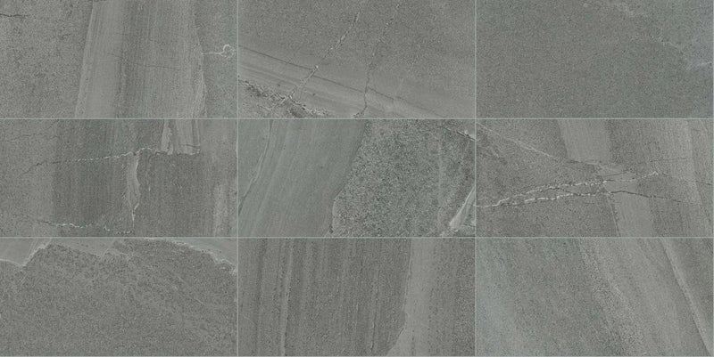 Milestone South Grey Stone Look Porcelain Tiles 12x24 by landmarkceramics