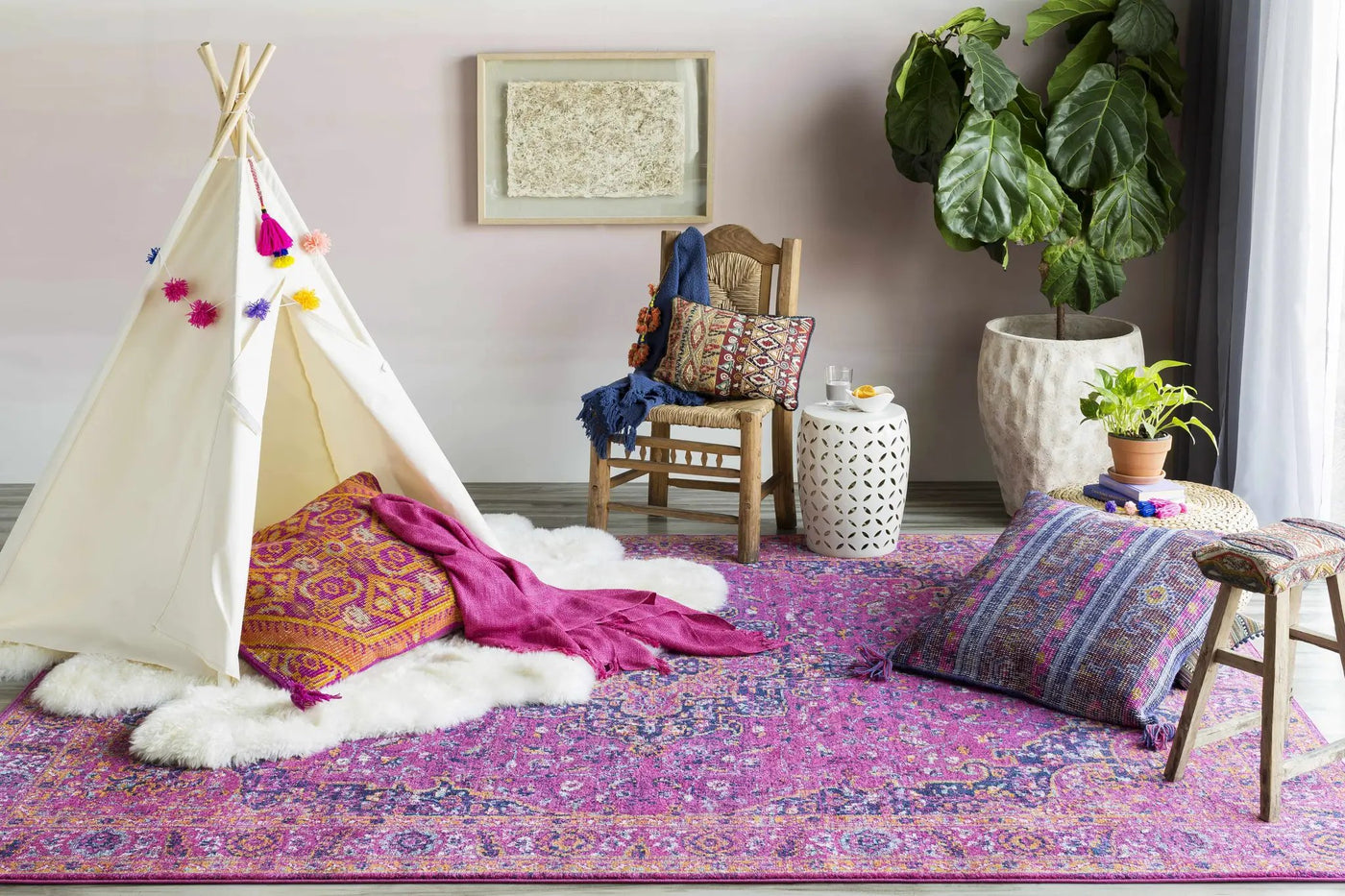 Milliken Magenta Area Rug by Boutique Rugs