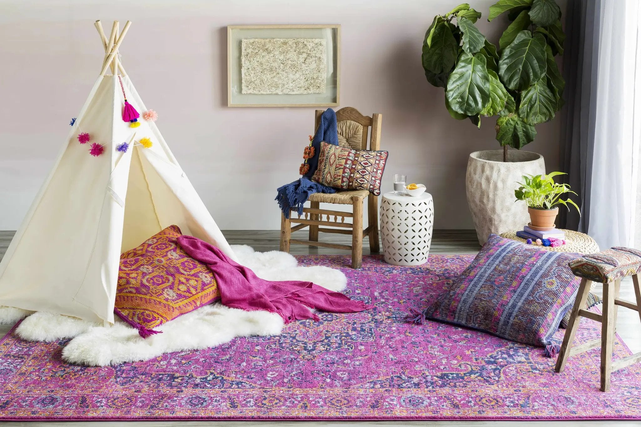 Milliken Magenta Area Rug by Boutique Rugs