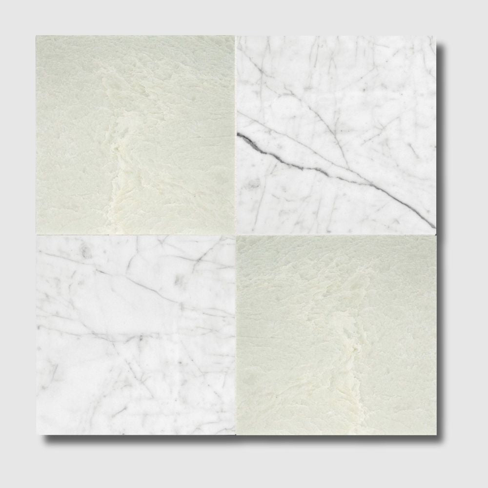 Italian Carrara, Ming Green Polished Checkerboard Pattern Marble Tiles 12x12 Marble Polished 12x12 Tiles
