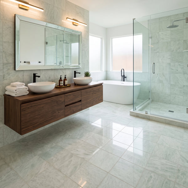 Ming Green Polished Marble Tiles 12x12