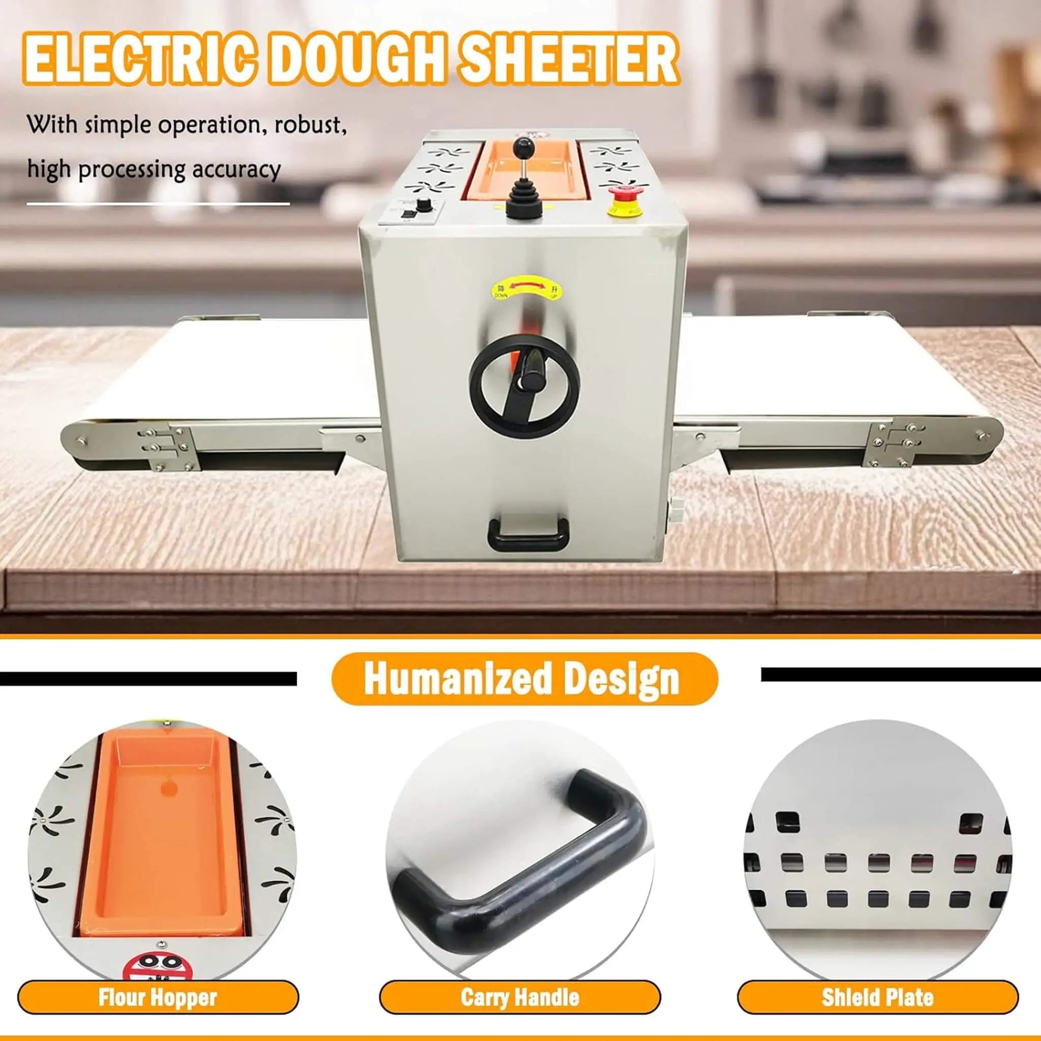 Mini Reversible Stainless Steel Commercial Pastry Pizza Dough Roller Sheeter (SAK92751) by SAKSBY WHOLESALE