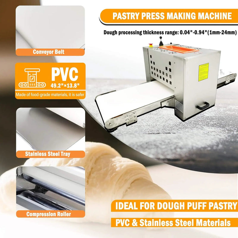 Mini Reversible Stainless Steel Commercial Pastry Pizza Dough Roller Sheeter (SAK92751) by SAKSBY WHOLESALE