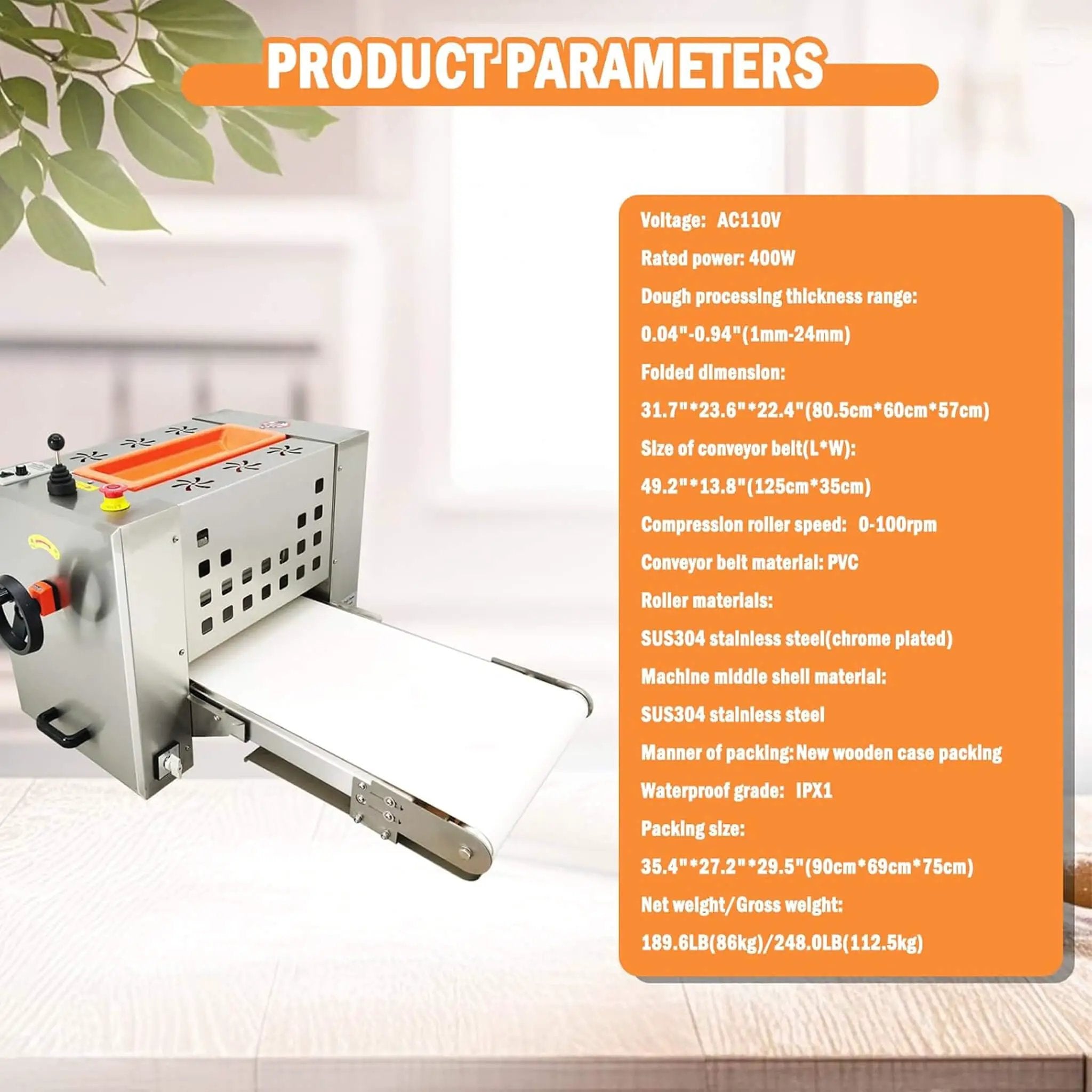 Mini Reversible Stainless Steel Commercial Pastry Pizza Dough Roller Sheeter (SAK92751) by SAKSBY WHOLESALE