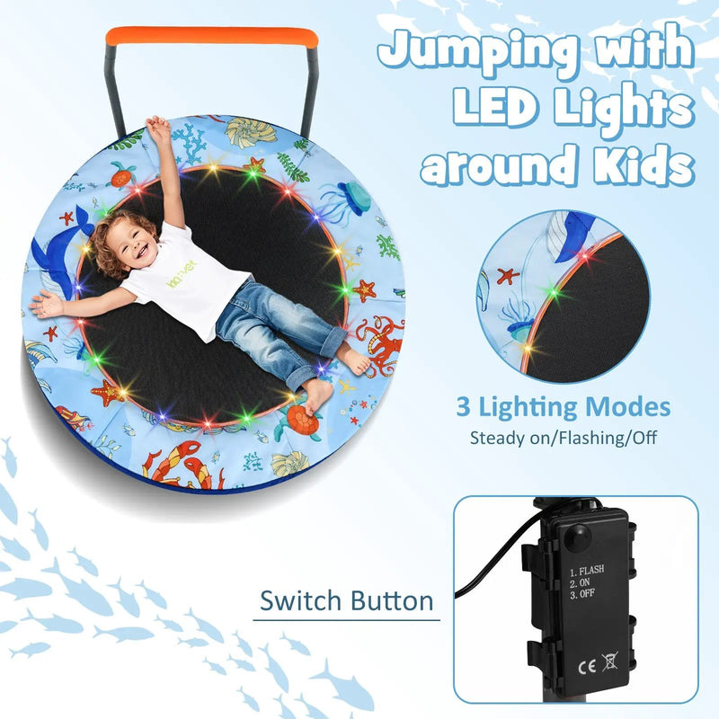 Mini Trampoline Folding Small Rebounder for Kids with Lights by DirectDeals