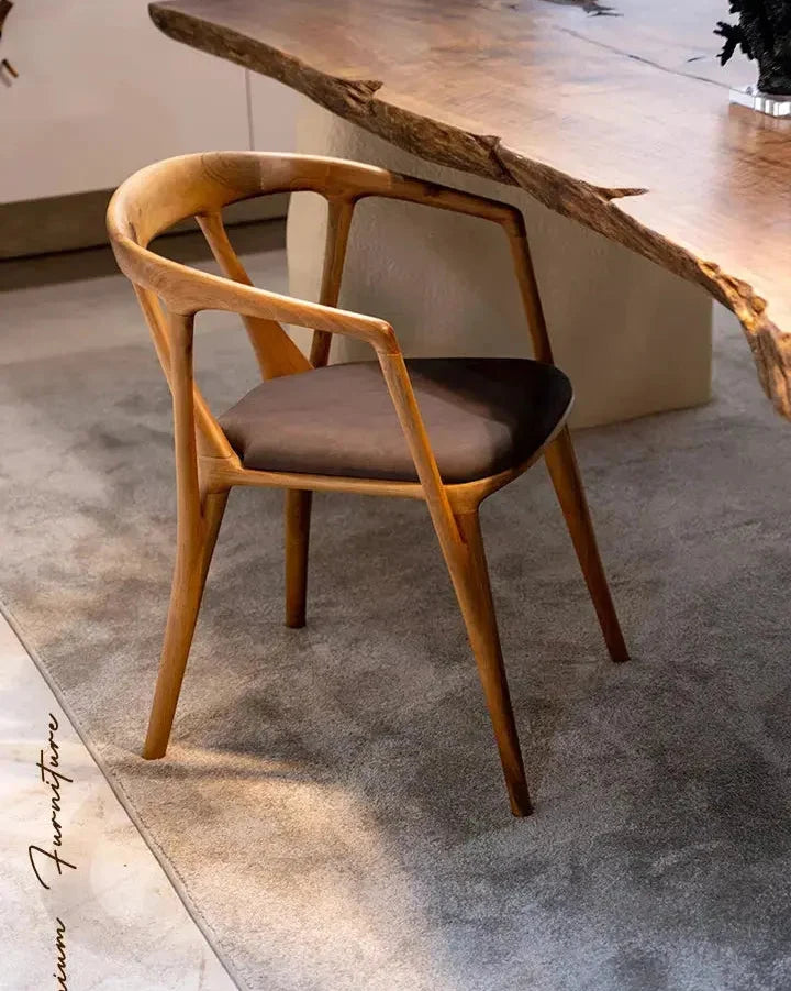 Wabi Sabi Style Luxury Solid Wood Walnut Table with Stone Inspired Legs, photo 14 of 15