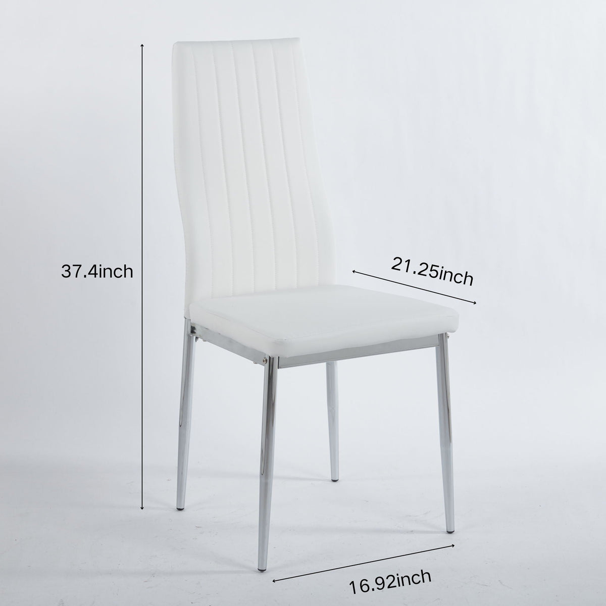Minimalist Design Dining Chair Set of 4 with Metal Frame - Black or White, photo 5 of 8