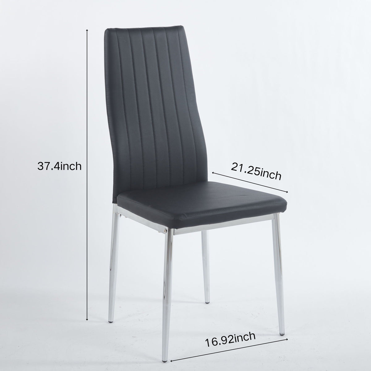 Minimalist Design Dining Chair Set of 4 with Metal Frame - Black or White, photo 8 of 8