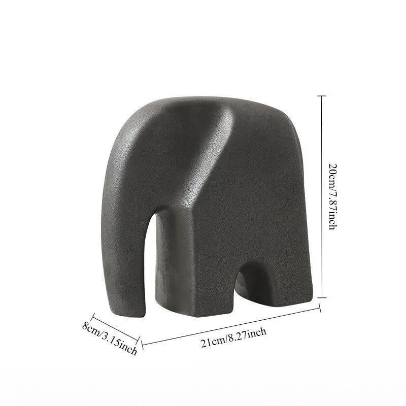 Modern Abstract Elephant Sculpture for Minimalist Home Decor by House Of Avana