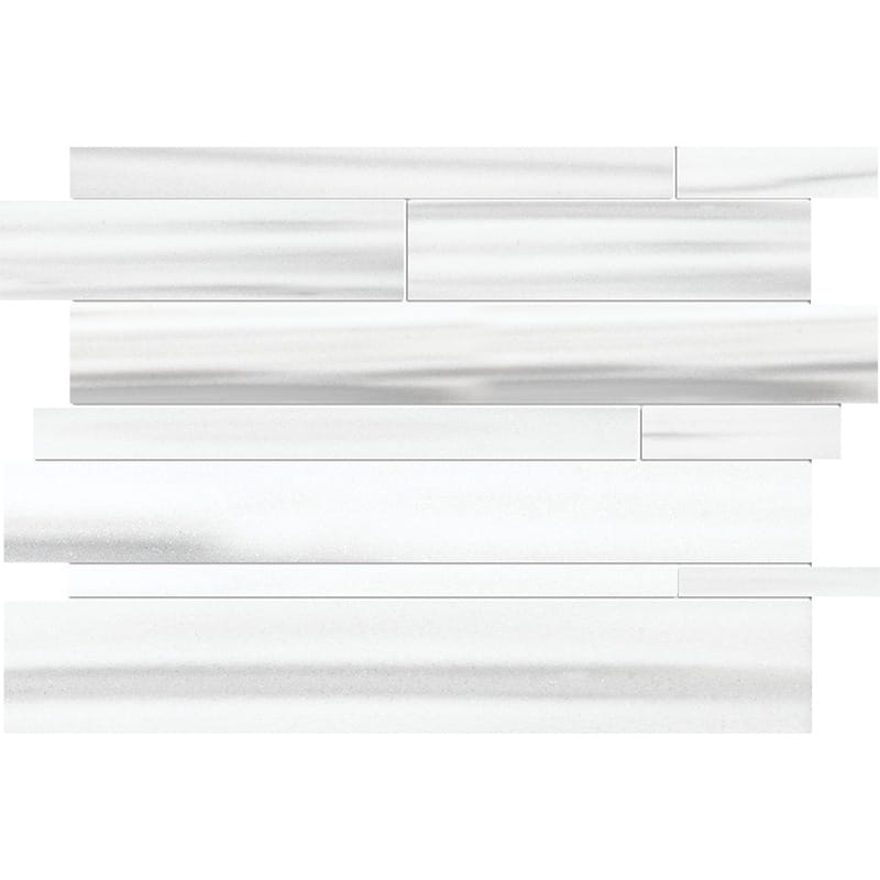 Mink White Honed Slides Marble Mosaics 11x17 Marble Honed 12x18 Mosaics