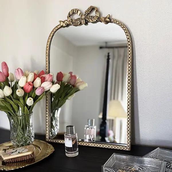 Antique Gold Bow Mirror, Choose Your Size by Decor Steals