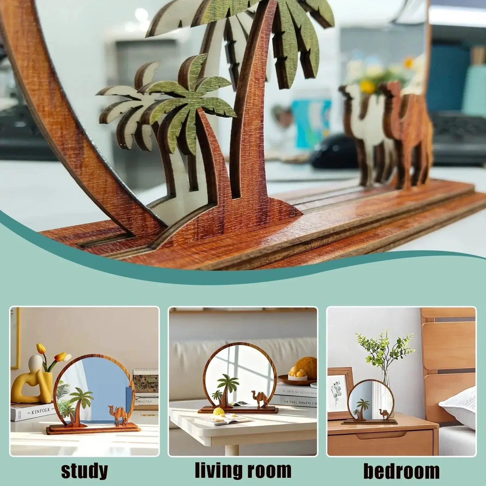 Mirror - Decorative Wooden Camel Design by House Of Avana