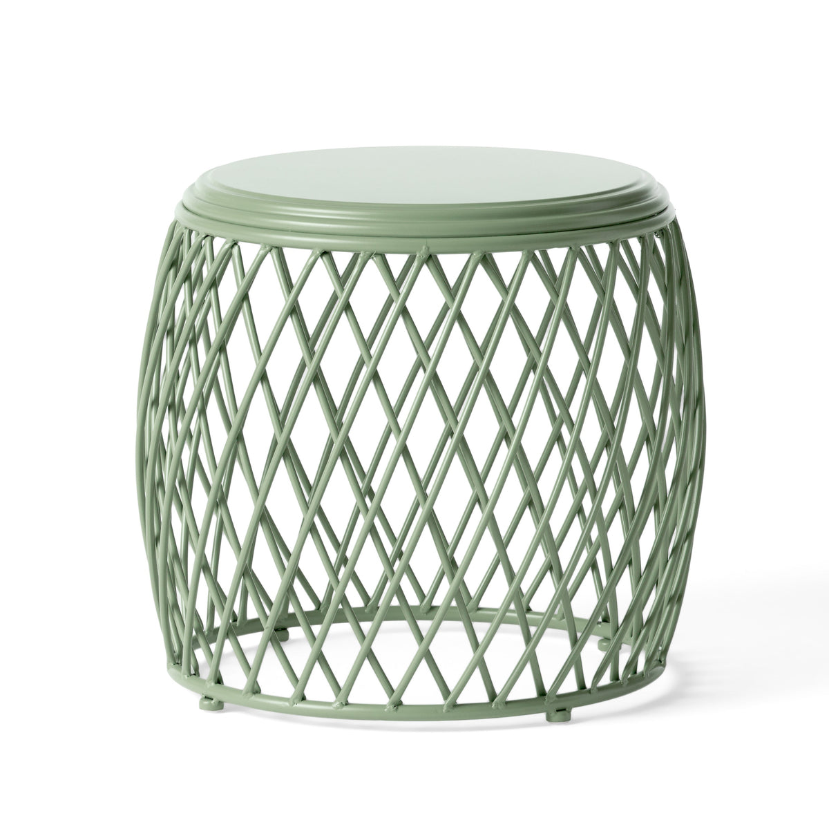 Alamera 19.75" Outdoor Side Table with Lattice Design - Green, photo 3 of 8