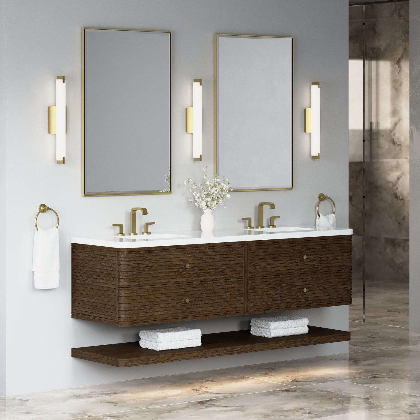 James Martin Allamari 72" Floating Double Bathroom Vanity, Sable by James Martin