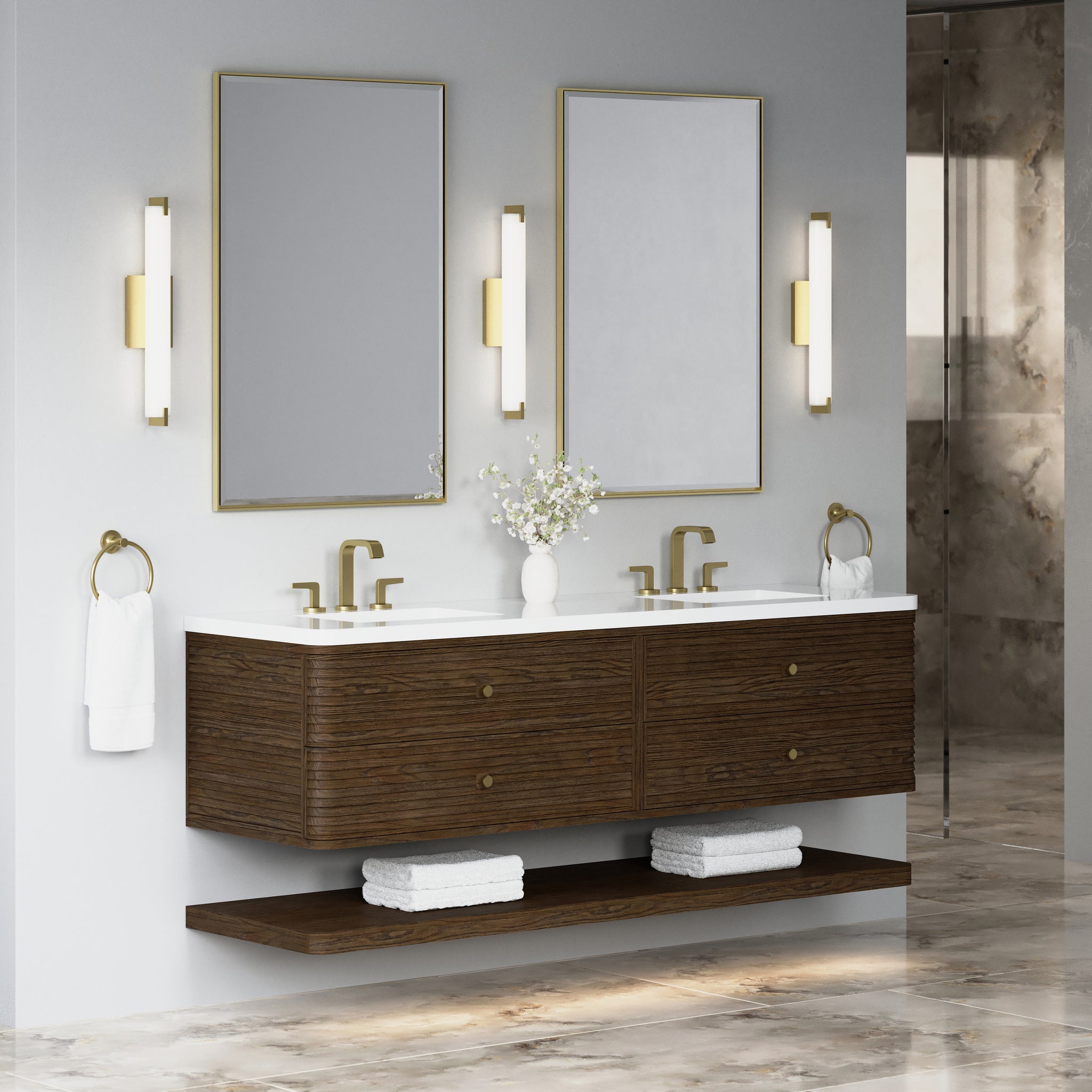 James Martin Allamari 72" Floating Double Bathroom Vanity, Sable by James Martin