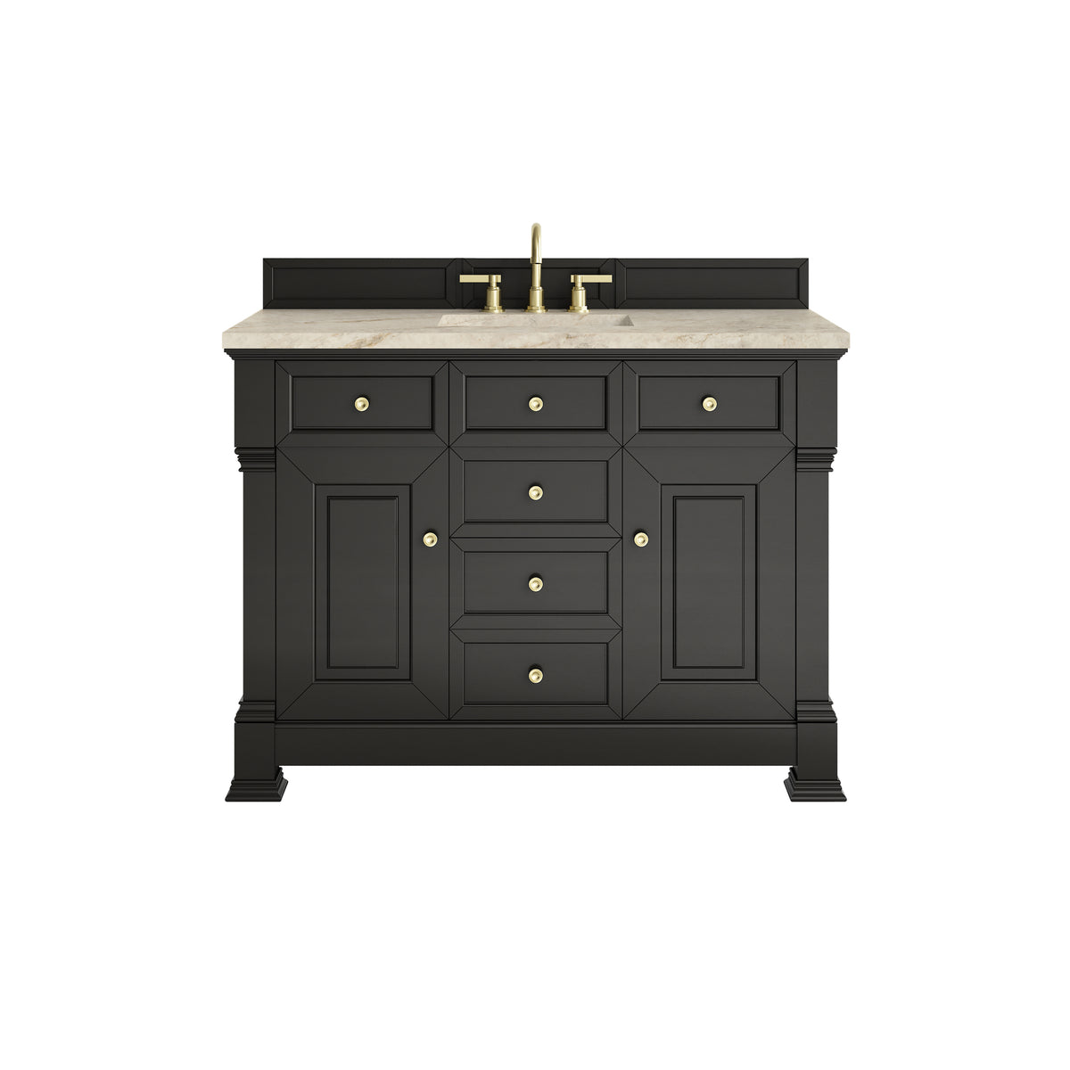 James Martin Brookfield 48" Single Bathroom Vanity, Black Onyx with Tajnar countertop