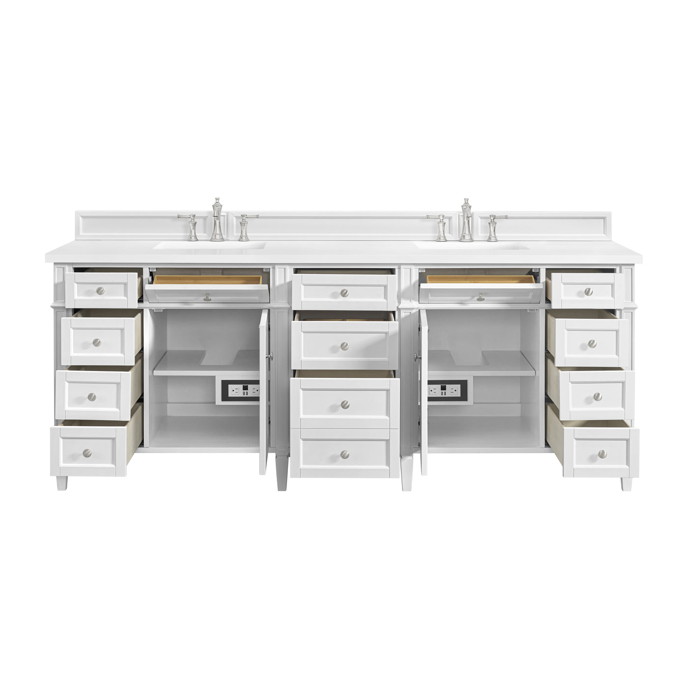 James Martin Brittany 84" Double Bathroom Vanity, Bright White by James Martin