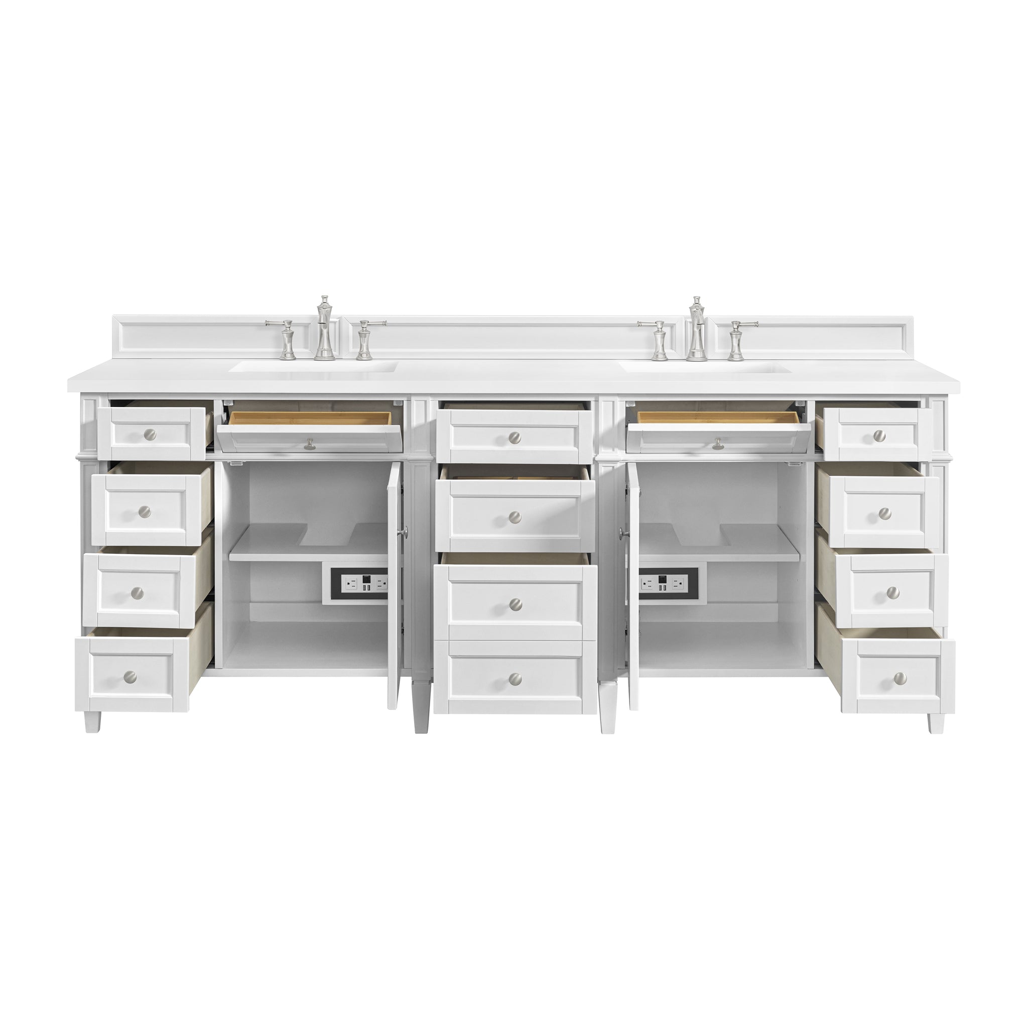 James Martin Brittany 84" Double Bathroom Vanity, Bright White by James Martin