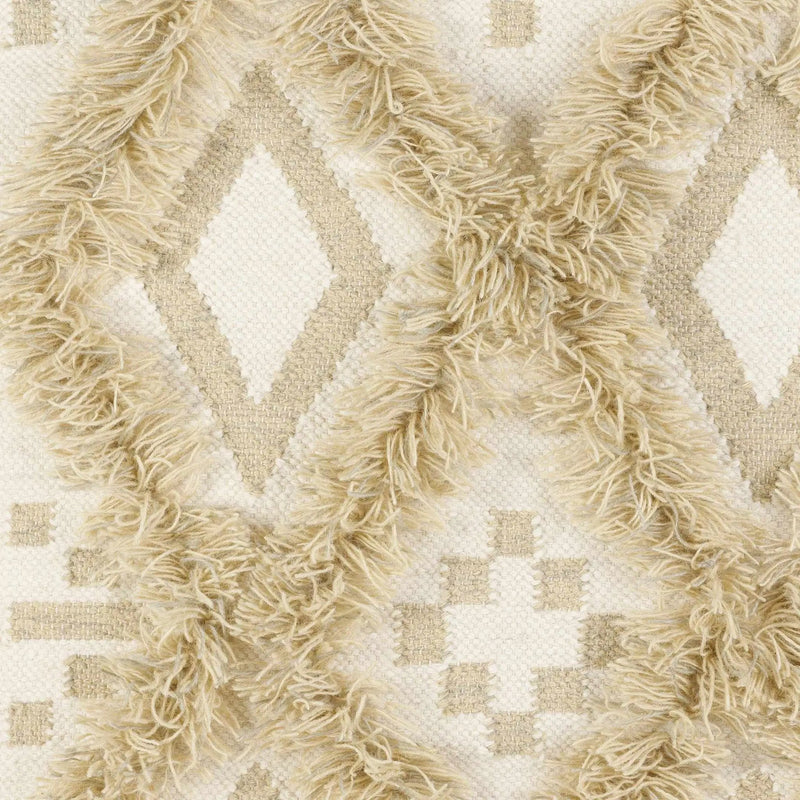 Malay Cream Diamond Fringe Wall Hanging - Clearance by Boutique Rugs