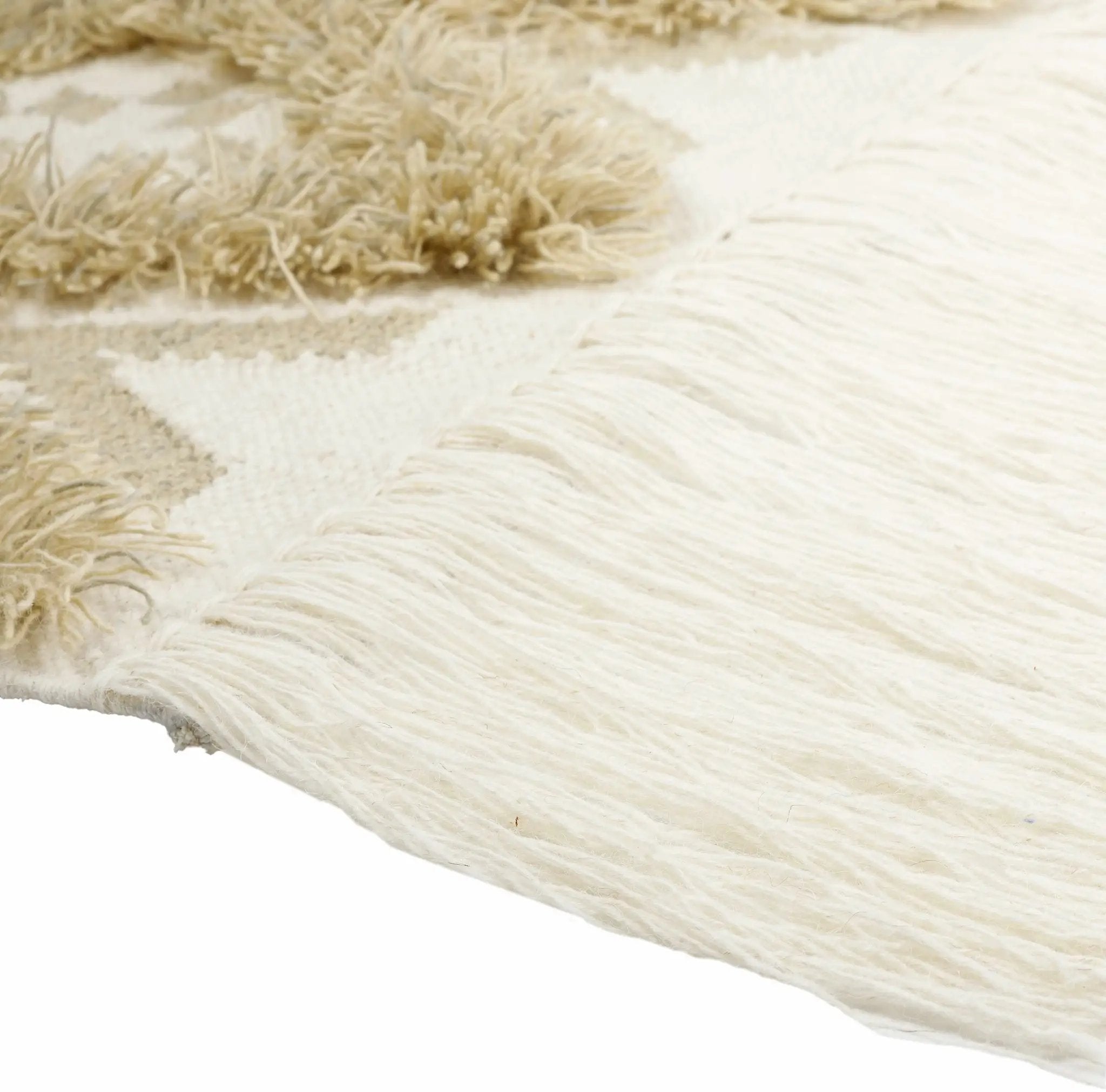 Malay Cream Diamond Fringe Wall Hanging - Clearance by Boutique Rugs