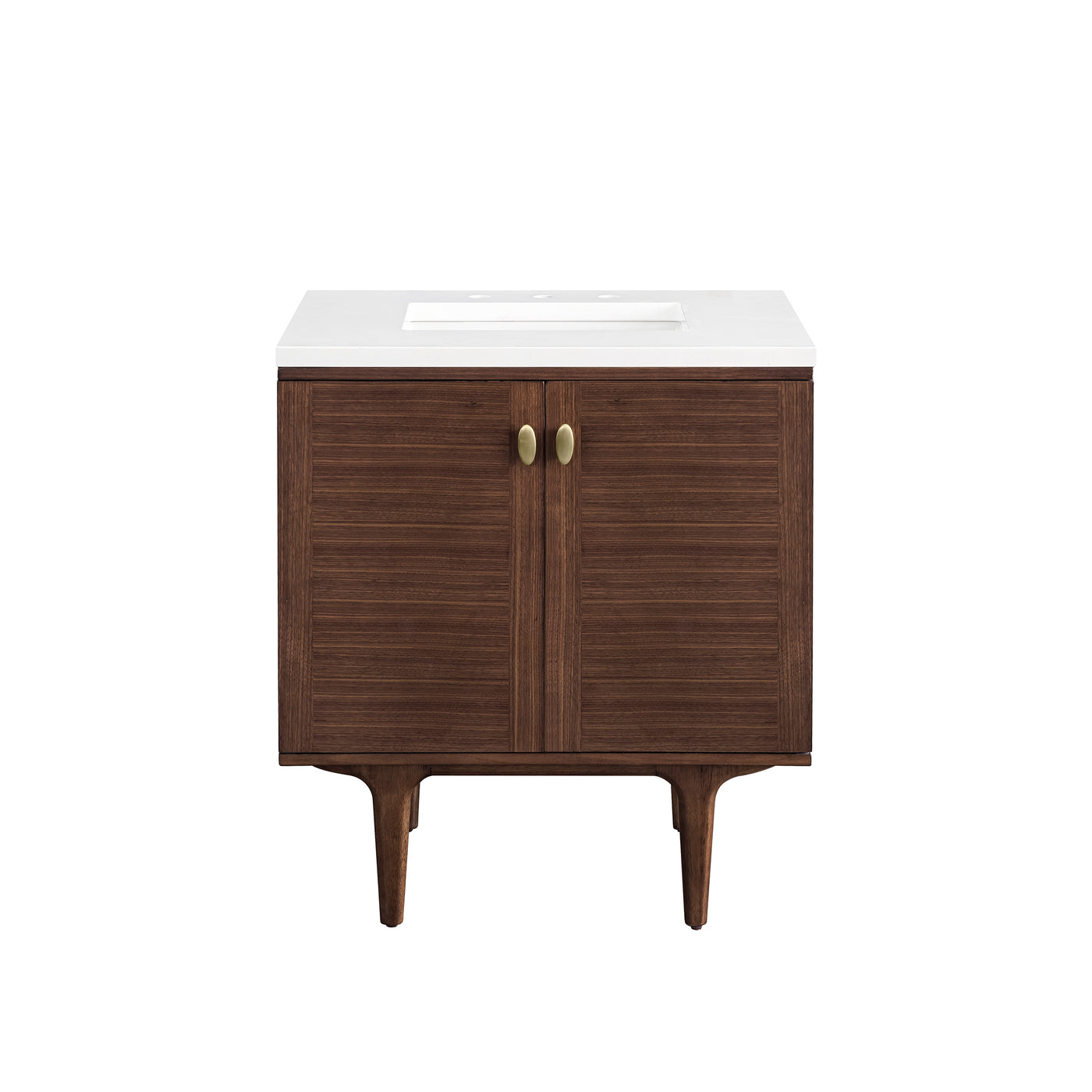 James Martin Amberly 30" Dual Mount Single Bathroom Vanity, Mid-Century Walnut by James Martin