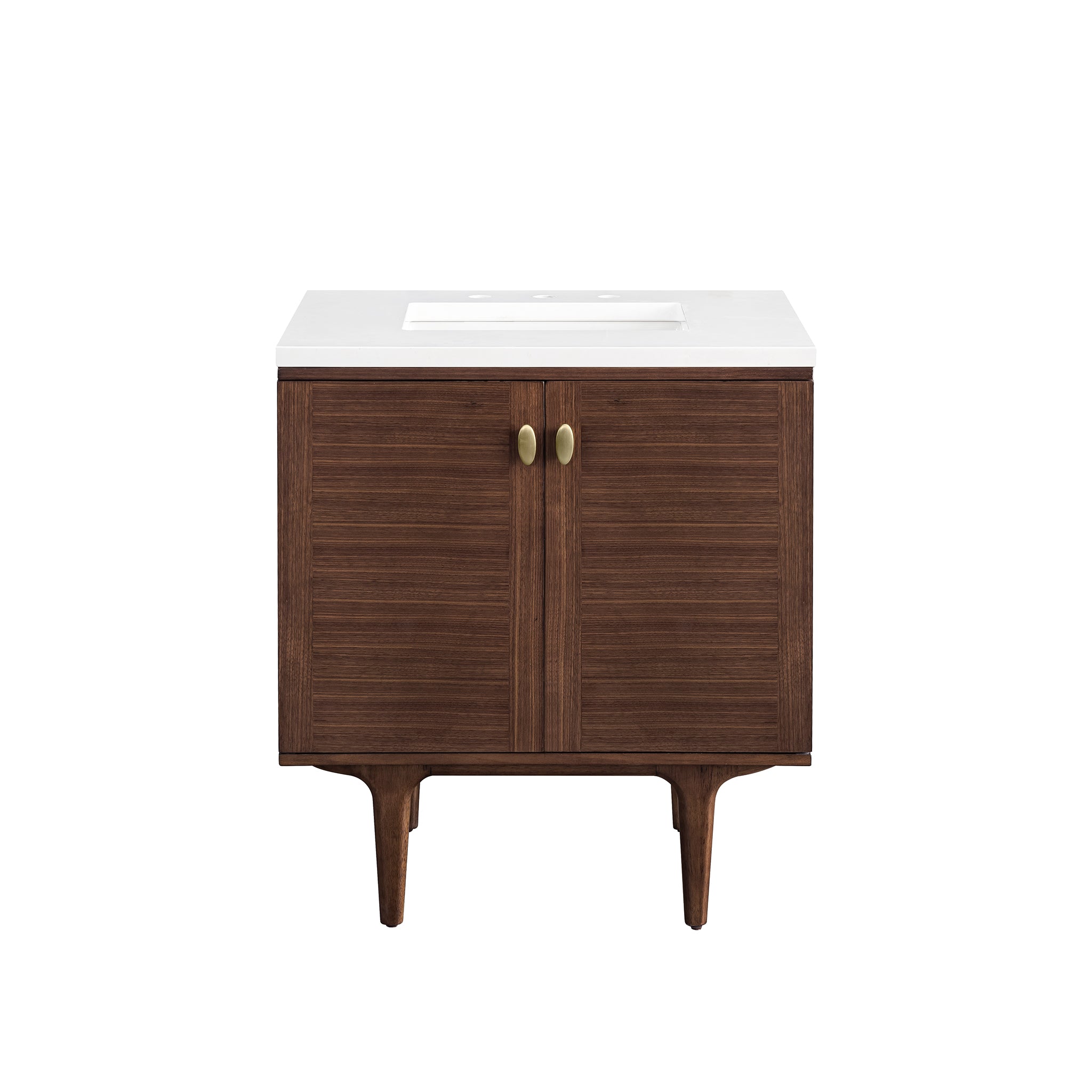 James Martin Amberly 30" Dual Mount Single Bathroom Vanity, Mid-Century Walnut by James Martin