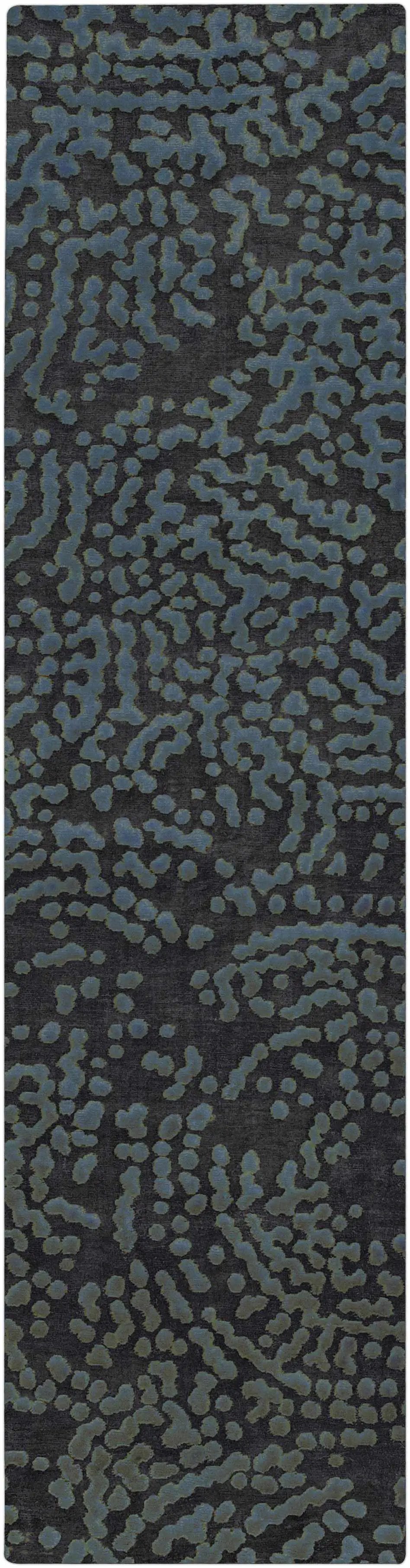 Pensacola Denim/Black Premium Wool&Viscose Rug - Clearance by Boutique Rugs