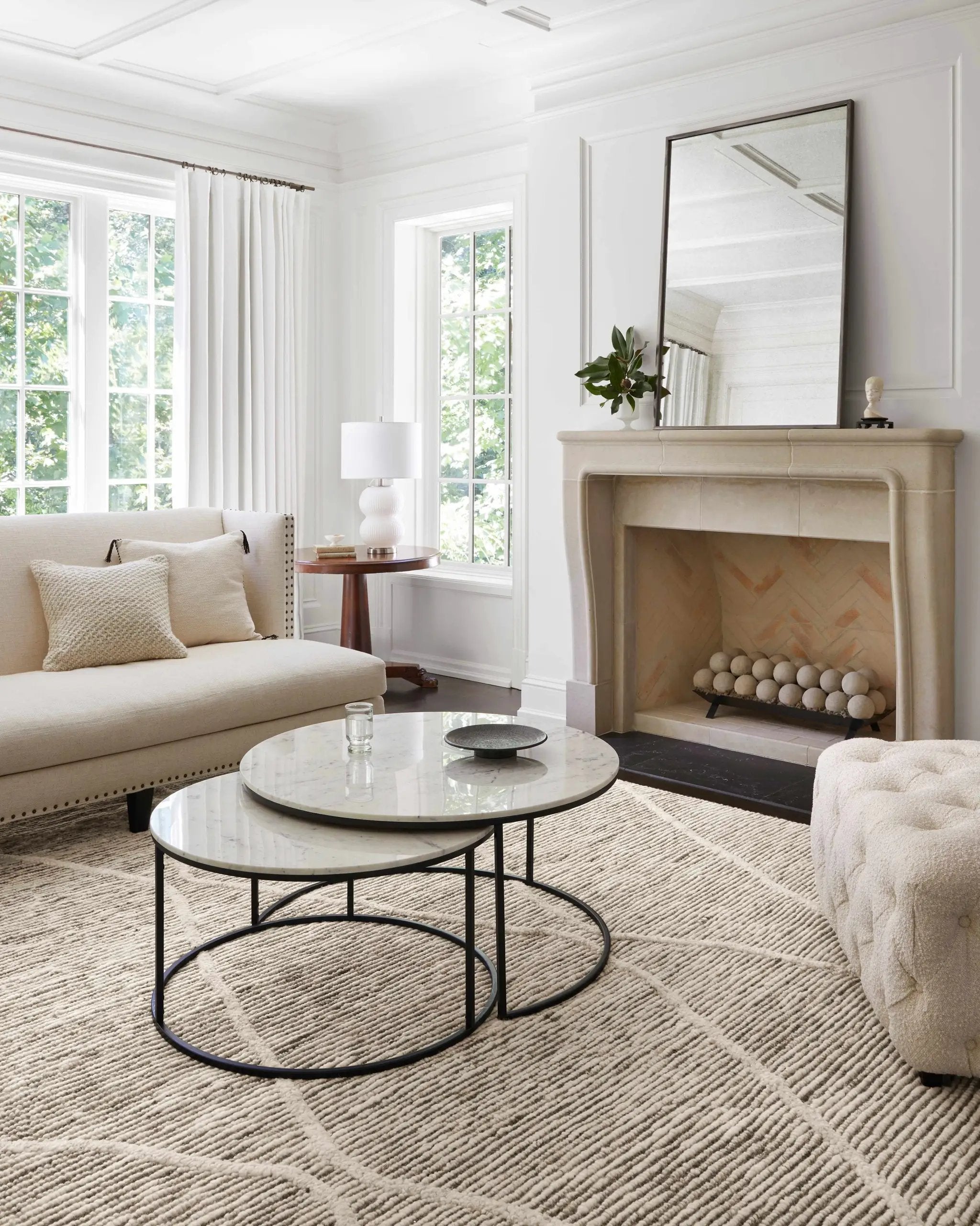 Belleview Silver Gray Iron Mirror by Boutique Rugs