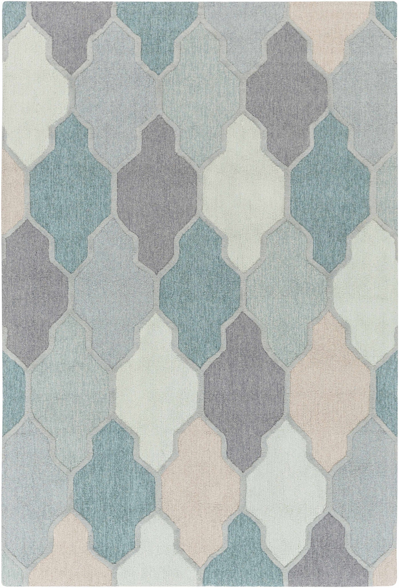 Monteview Sage&Teal Geometric Wool Rug - Clearance by Boutique Rugs