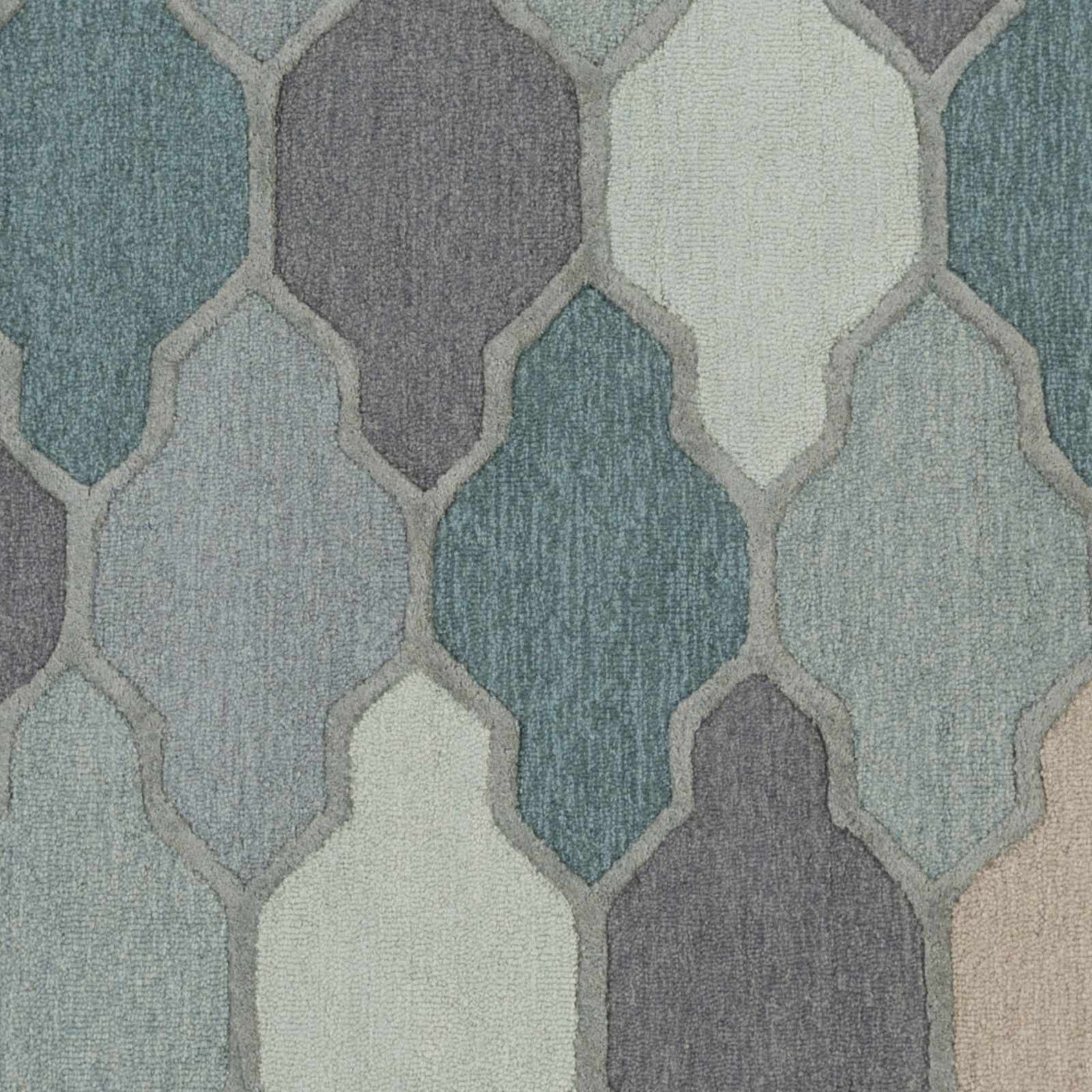Monteview Sage&Teal Geometric Wool Rug - Clearance by Boutique Rugs