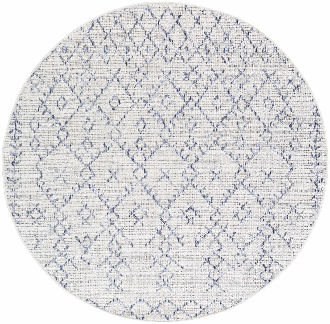 Maunawili Blue Detailed Gray Outdoor Rug - Clearance by Boutique Rugs