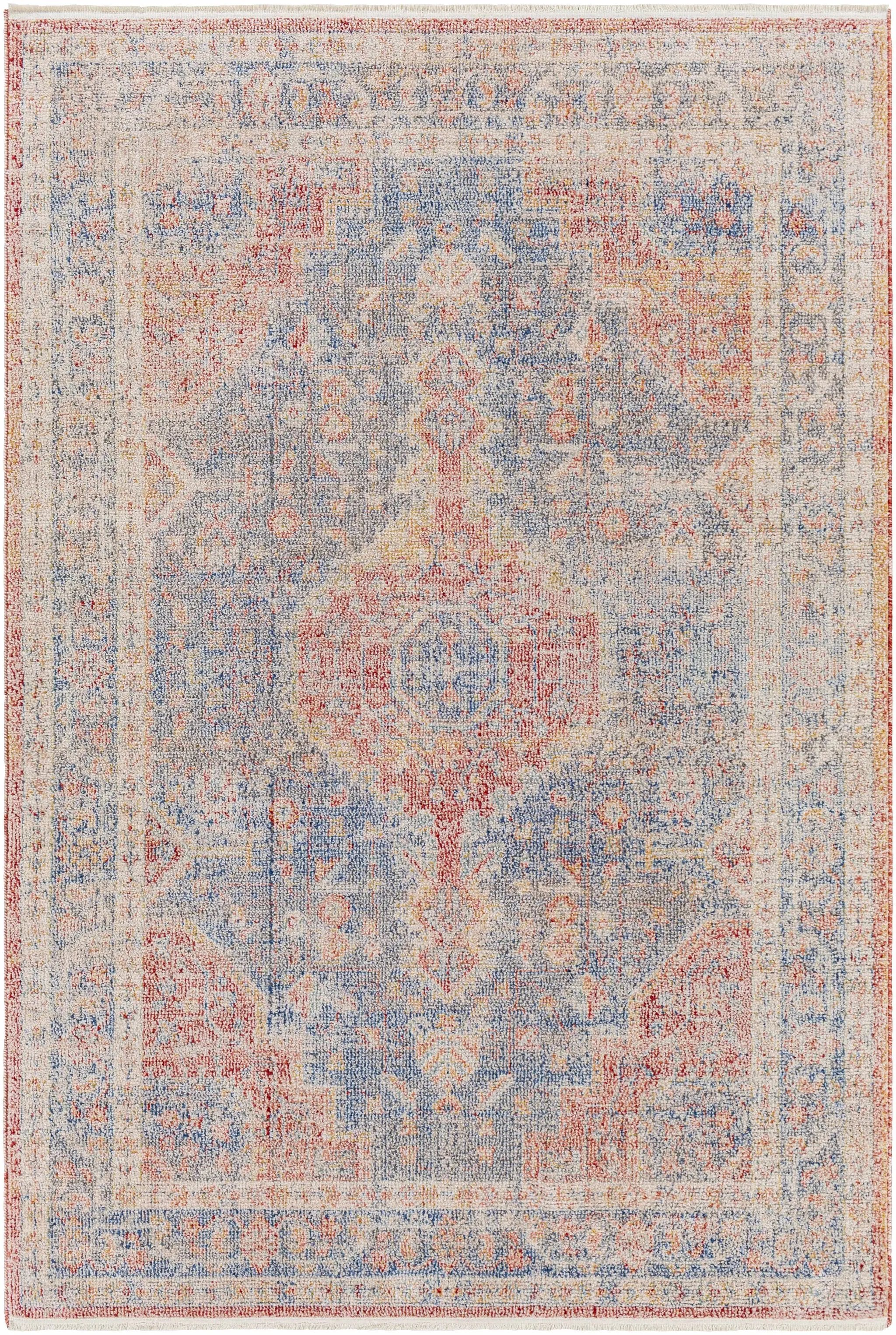 Akio Red & Blue Area Rug - Clearance by Boutique Rugs