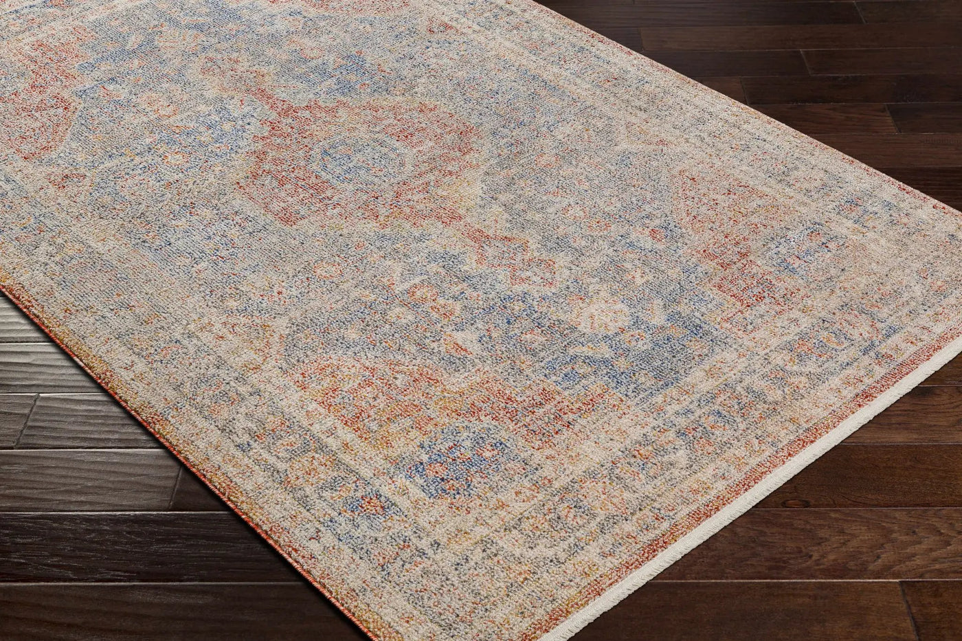 Akio Red & Blue Area Rug - Clearance by Boutique Rugs