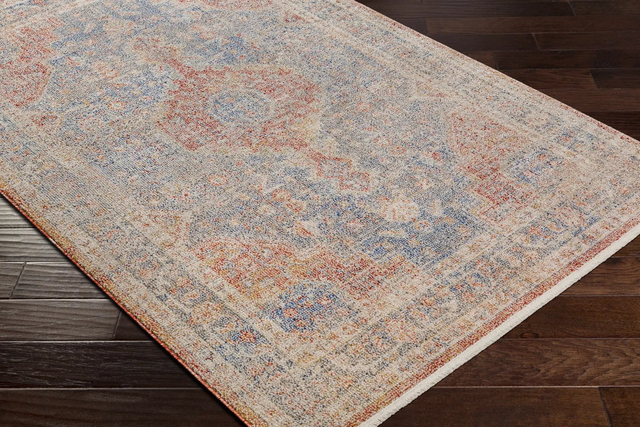 Akio Red & Blue Area Rug - Clearance by Boutique Rugs