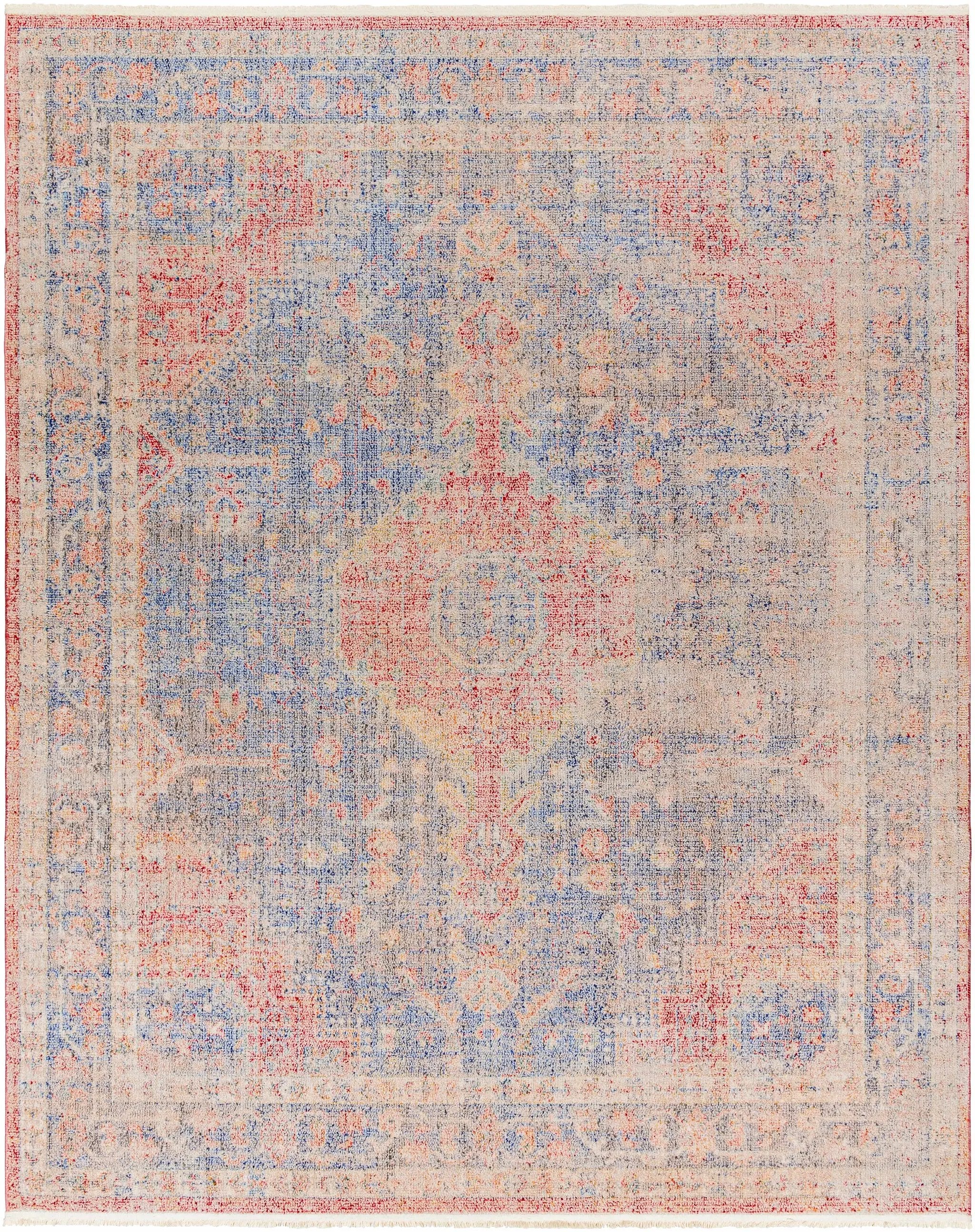 Akio Red & Blue Area Rug - Clearance by Boutique Rugs