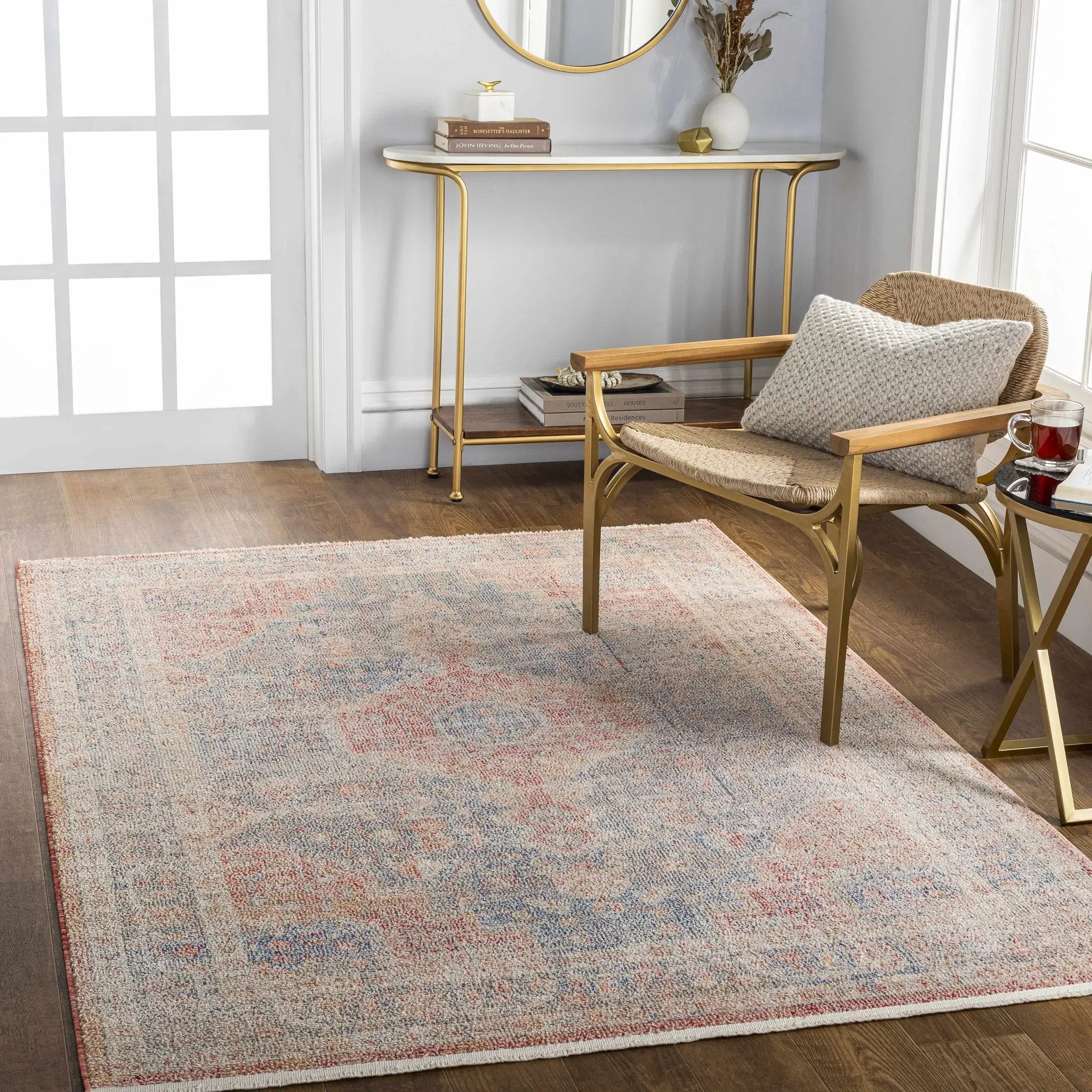 Akio Red & Blue Area Rug - Clearance by Boutique Rugs