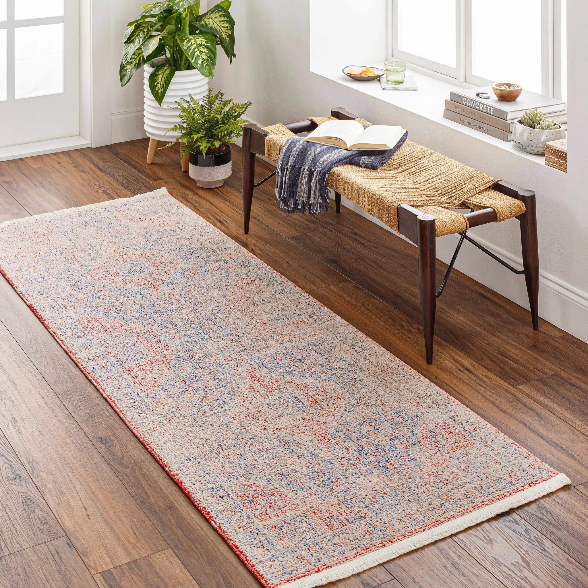 Akio Red & Blue Area Rug - Clearance by Boutique Rugs