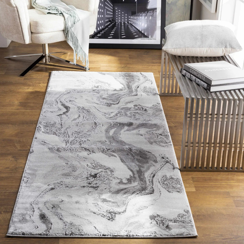 Moana Charcoal Marble Rug by Boutique Rugs