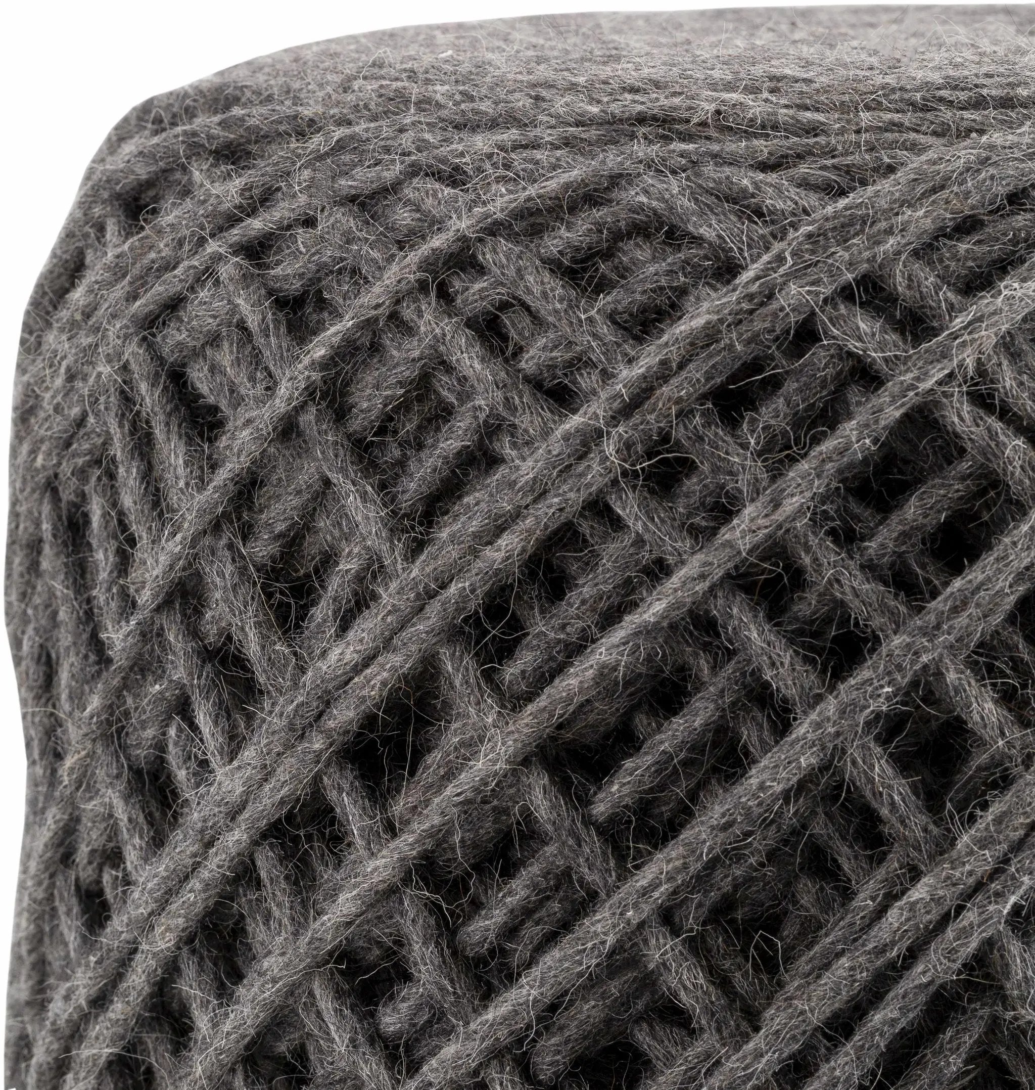 Moapa Charcoal Wool Pouf by Boutique Rugs