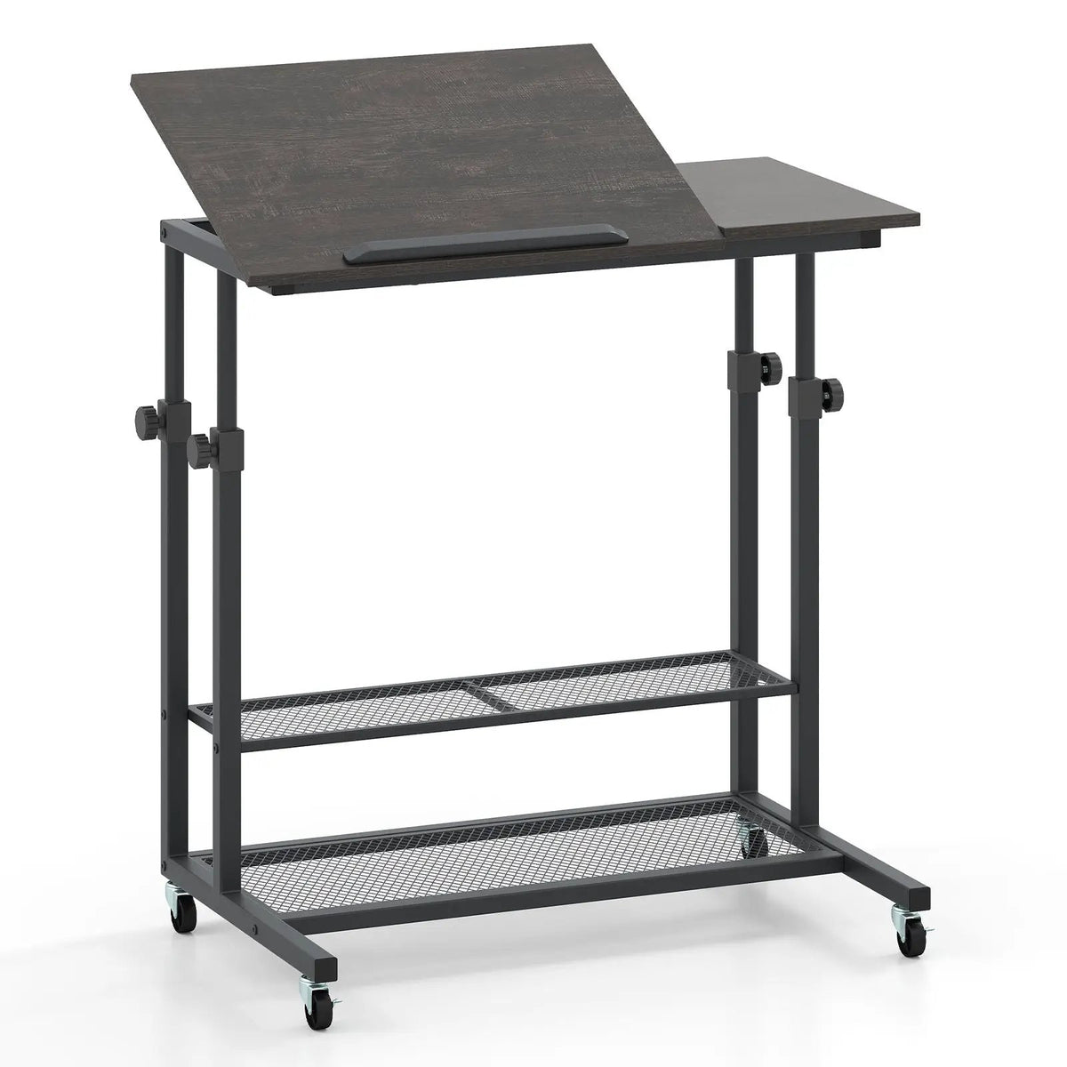 Mobile Stand up Desk Height Adjustable Standing Table with Tilting Tabletop by DirectDeals