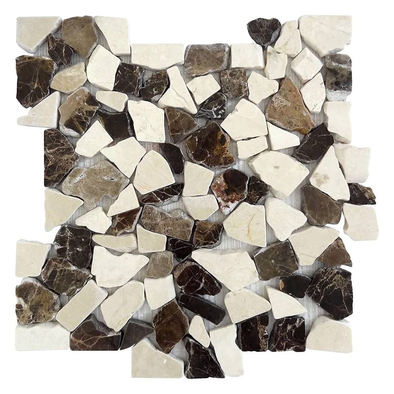 Mocha Natural Pebble Mosaics 12x12 Pebble Natural 12x12 Mosaics
