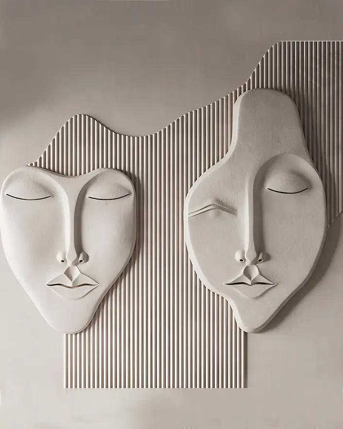 Wabi-Sabi 3D Face Wall Relief Art by Gizz