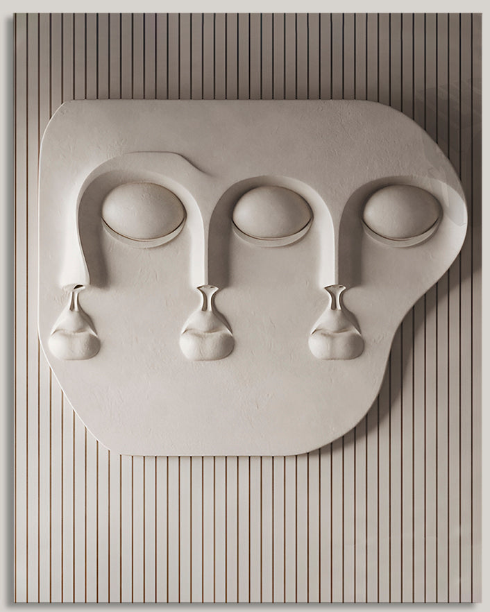Wabi-Sabi 3D Face Wall Relief Art, photo 8 of 16