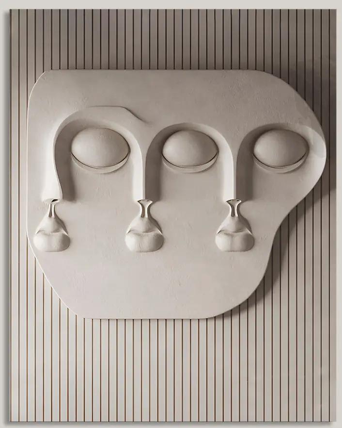 Wabi-Sabi 3D Face Wall Relief Art by Gizz