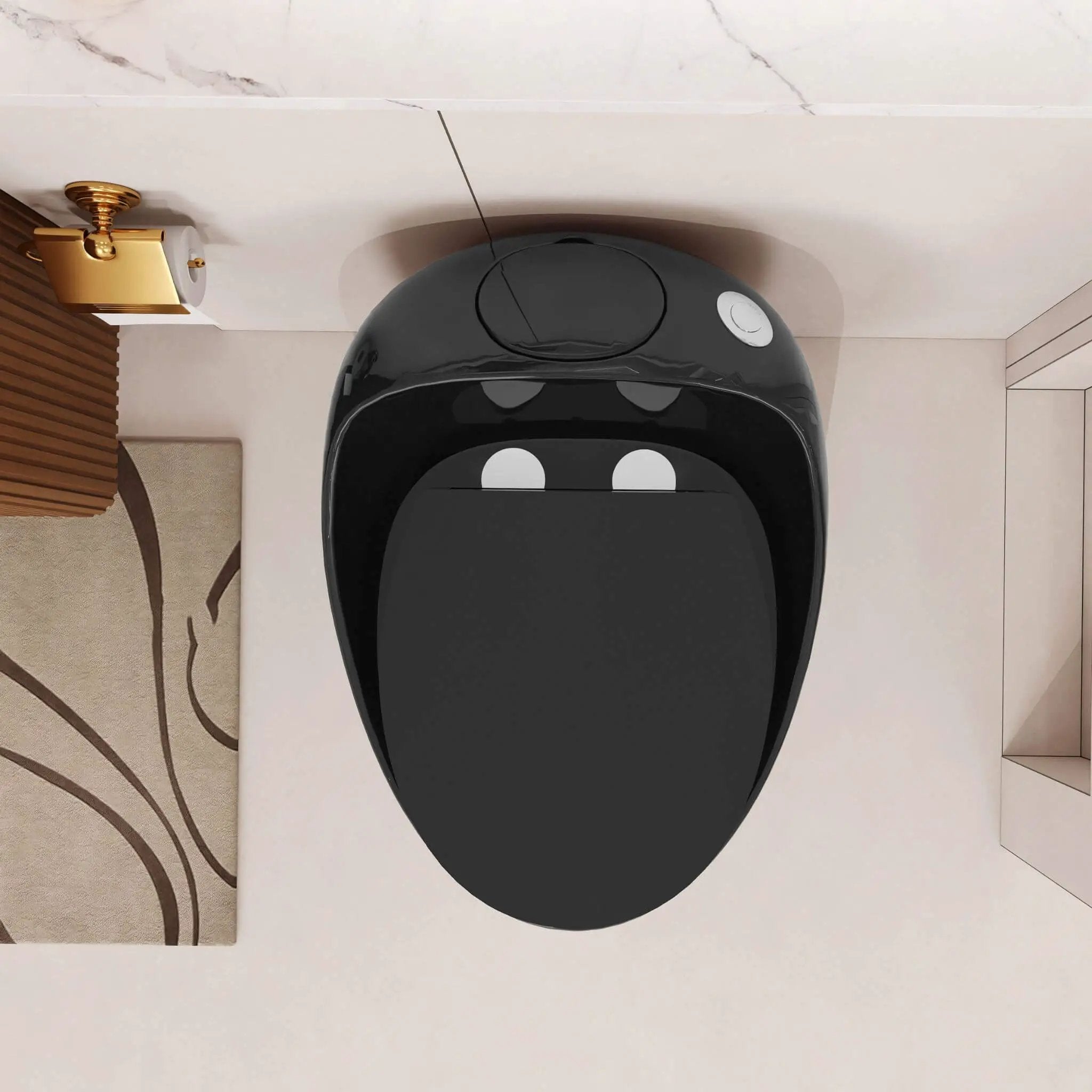 Nuvia Modern 1.28 GPF Single Flush 1-Piece Ceramic Egg-Shaped Toilet (SAK93341) by SAKSBY WHOLESALE