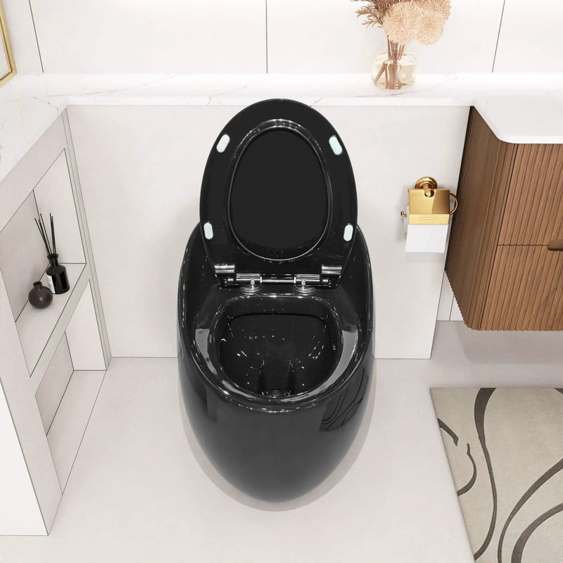 Nuvia Modern 1.28 GPF Single Flush 1-Piece Ceramic Egg-Shaped Toilet (SAK93341) by SAKSBY WHOLESALE