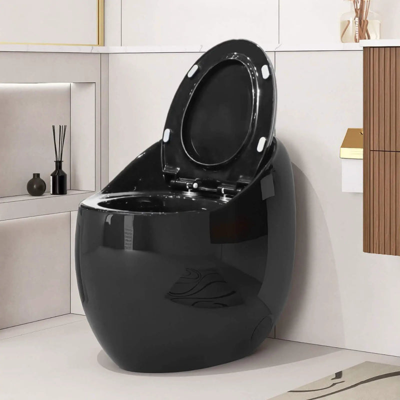 Nuvia Modern 1.28 GPF Single Flush 1-Piece Ceramic Egg-Shaped Toilet (SAK93341) by SAKSBY WHOLESALE