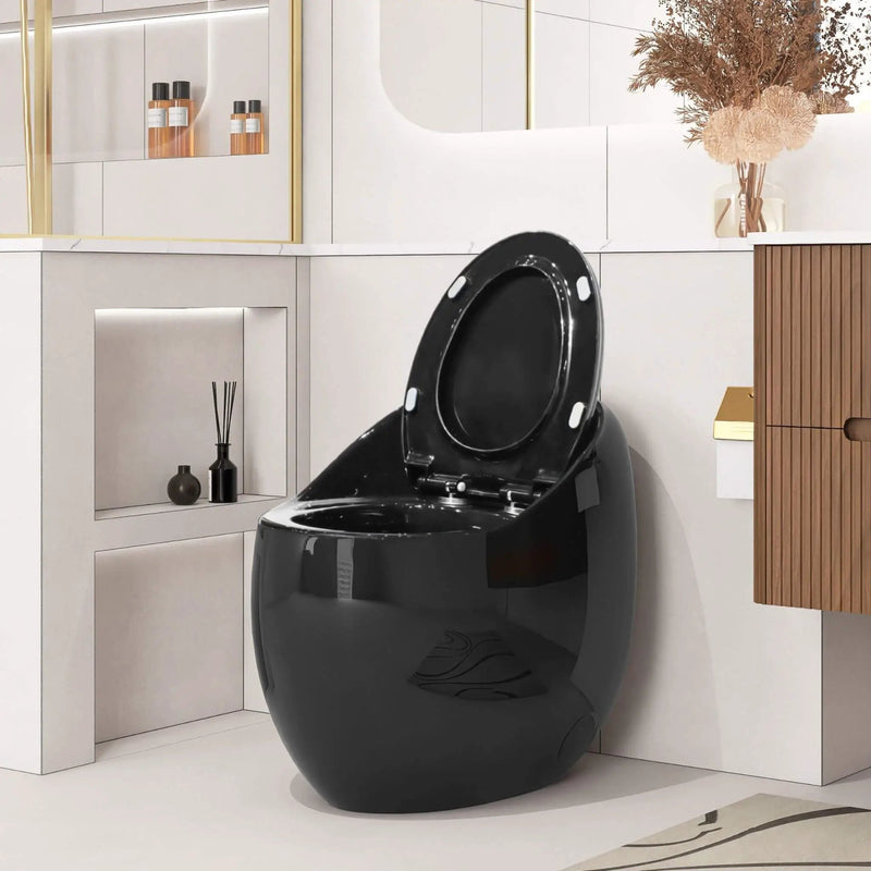 Nuvia Modern 1.28 GPF Single Flush 1-Piece Ceramic Egg-Shaped Toilet (SAK93341) by SAKSBY WHOLESALE