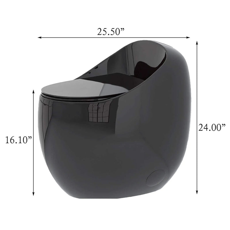 Nuvia Modern 1.28 GPF Single Flush 1-Piece Ceramic Egg-Shaped Toilet (SAK93341) by SAKSBY WHOLESALE